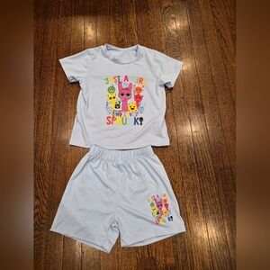 Light Blue Sprunki Themed Outfit Toddler Girl 5T